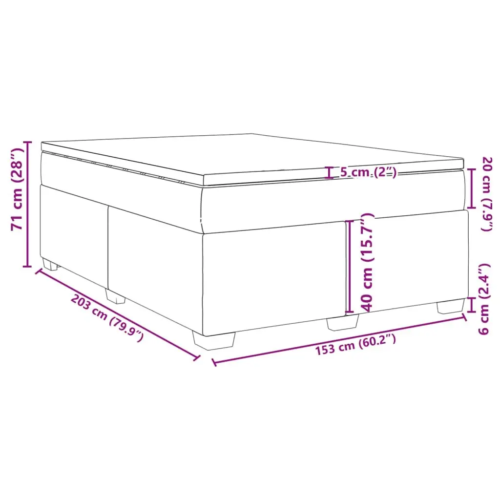 Queen Box Spring Bed with Pocket Sprung Mattress Velvet Grey Bedroom Furniture