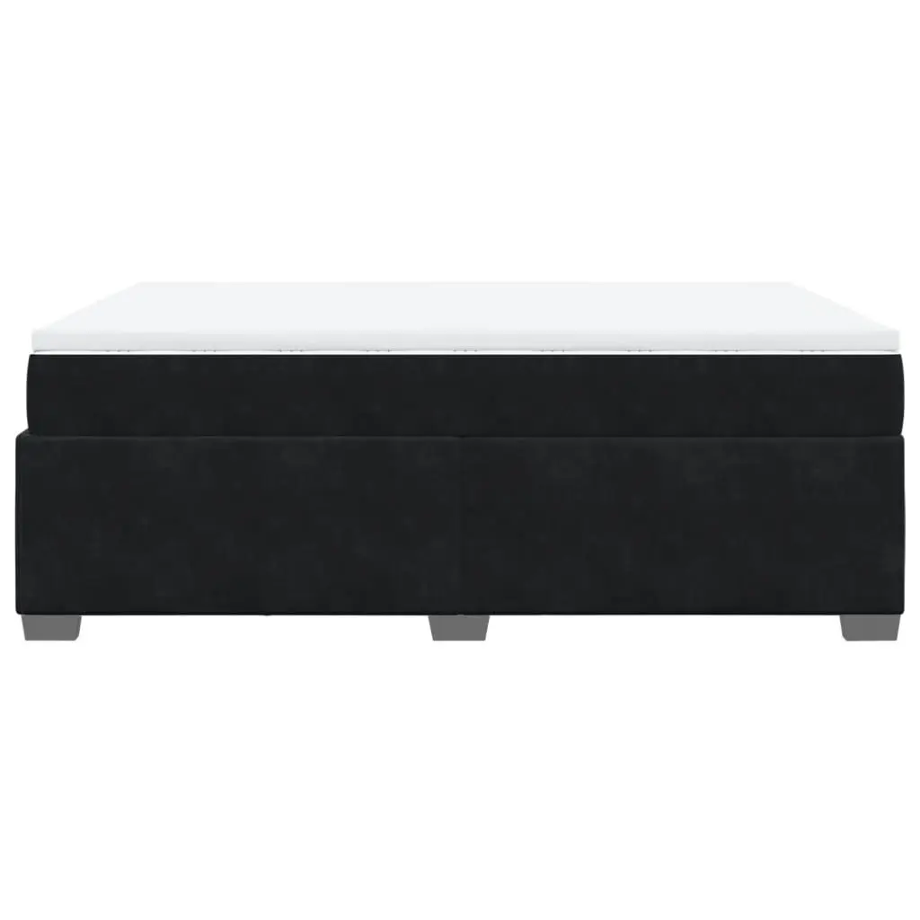 Queen Box Spring Bed with Pocket Sprung Mattress Velvet Grey Bedroom Furniture