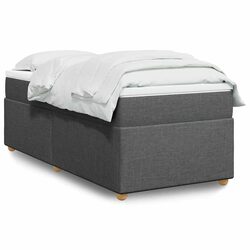 Functional Grey Box Spring Bed with Comfortable Mattress