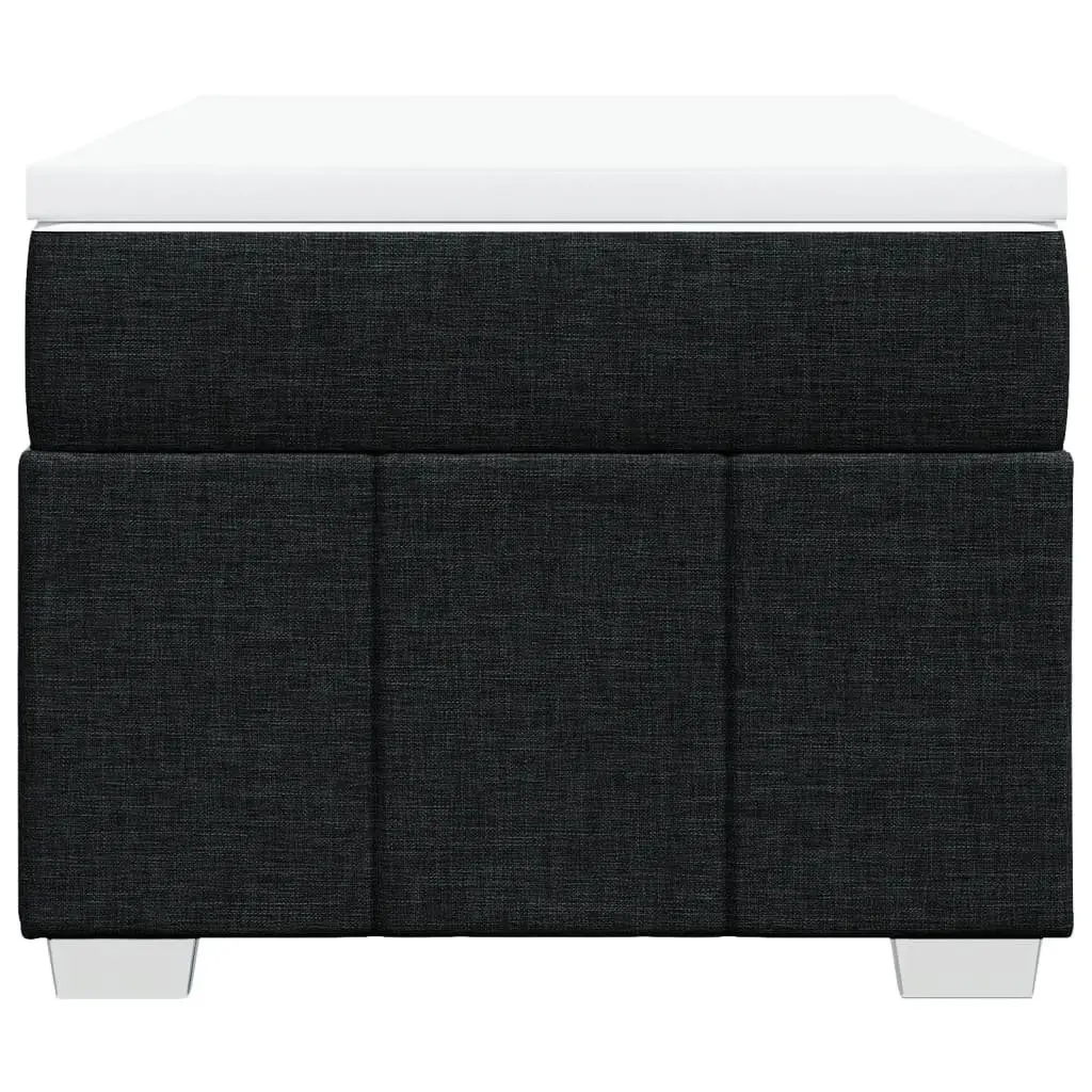 King Single Bed Frame with Pocket Spring Mattress Slatted Base Black Fabric