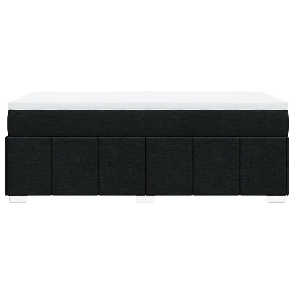King Single Bed Frame with Pocket Spring Mattress Slatted Base Black Fabric