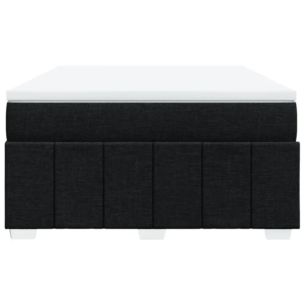 Double Size Pocket Spring Mattress Bed Frame Slatted Base Black Fabric