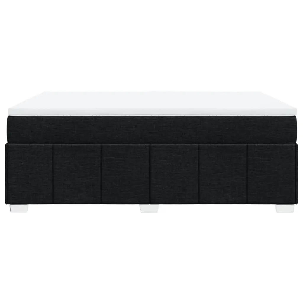 Double Size Pocket Spring Mattress Bed Frame Slatted Base Black Fabric