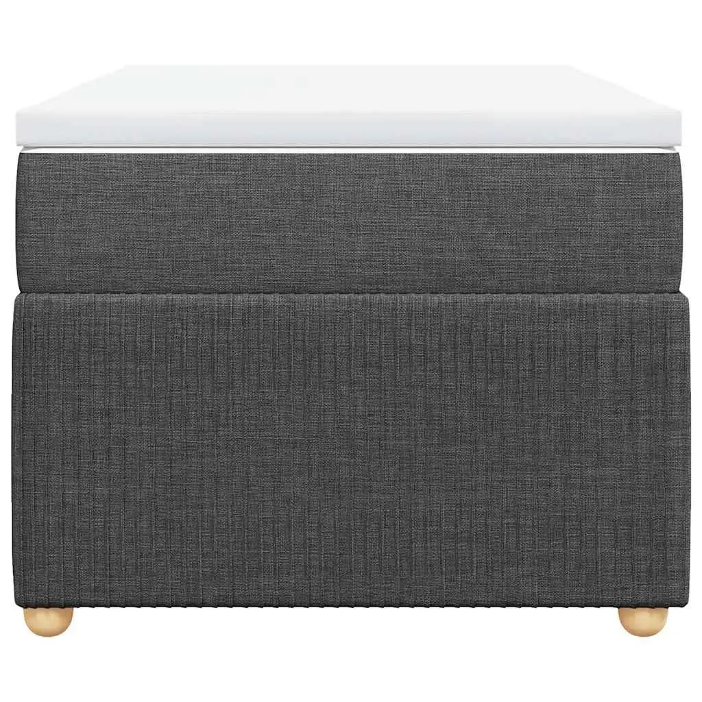 Box Spring Bed Frame Black Fabric King Single with Pocket Spring Mattress and Removable Topper