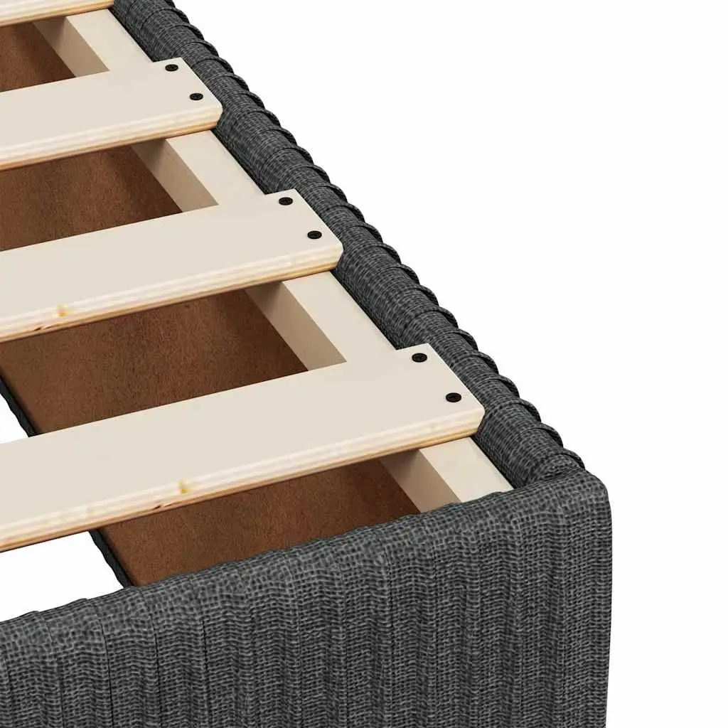 Box Spring Bed Frame Black Fabric King Single with Pocket Spring Mattress and Removable Topper