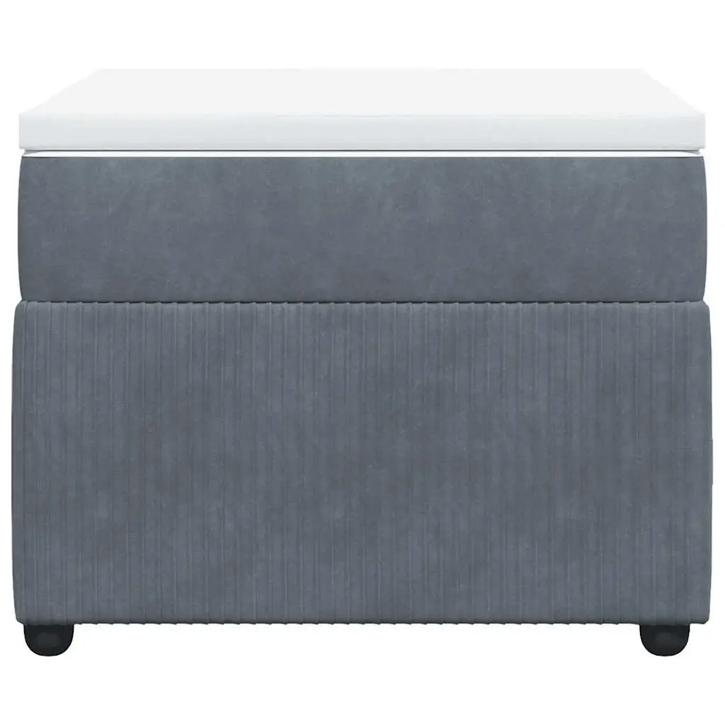 Box Spring Bed with Pocket Mattress King Single Grey Velvet Upholstered Frame