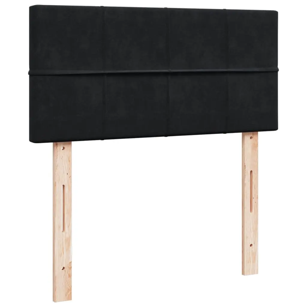 King Single Pocket Spring Bed Black Fabric Frame with Mattress Topper