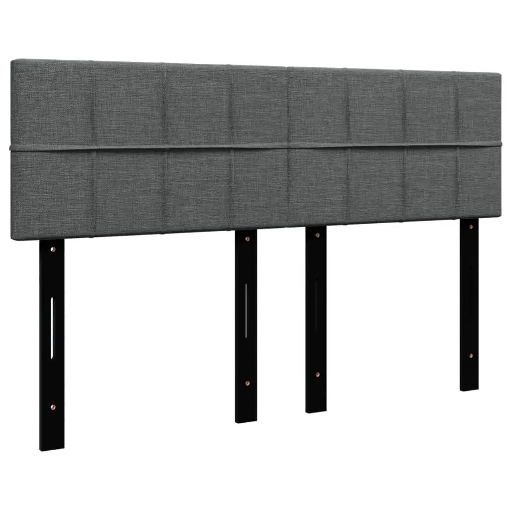 Double Box Spring Bed with Pocket Mattress Black Fabric Frame Bedroom Furniture