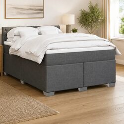 Functional Double Box Spring Bed with Stylish Frame