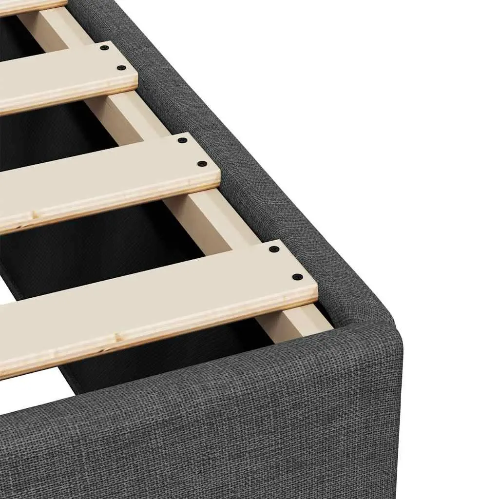 Double Box Spring Bed Pocket Sprung Mattress Double Black Fabric Frame Slats