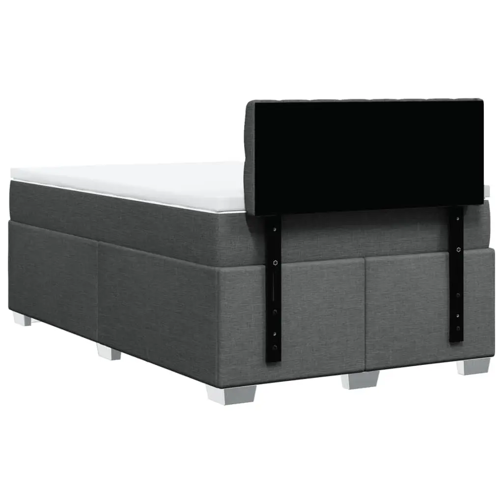 Double Box Spring Bed Pocket Sprung Mattress Double Black Fabric Frame Slats