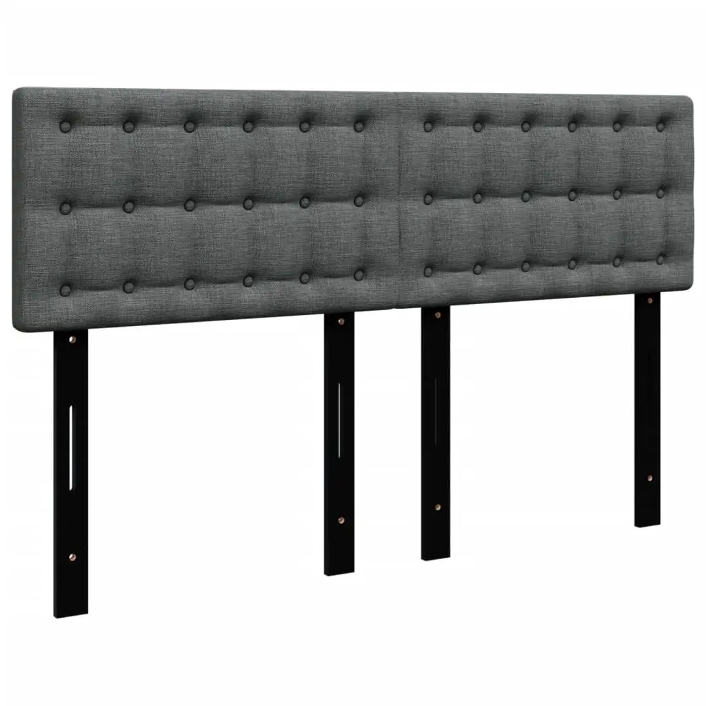 Double Box Spring Bed with Pocket Spring Mattress Black Fabric Frame