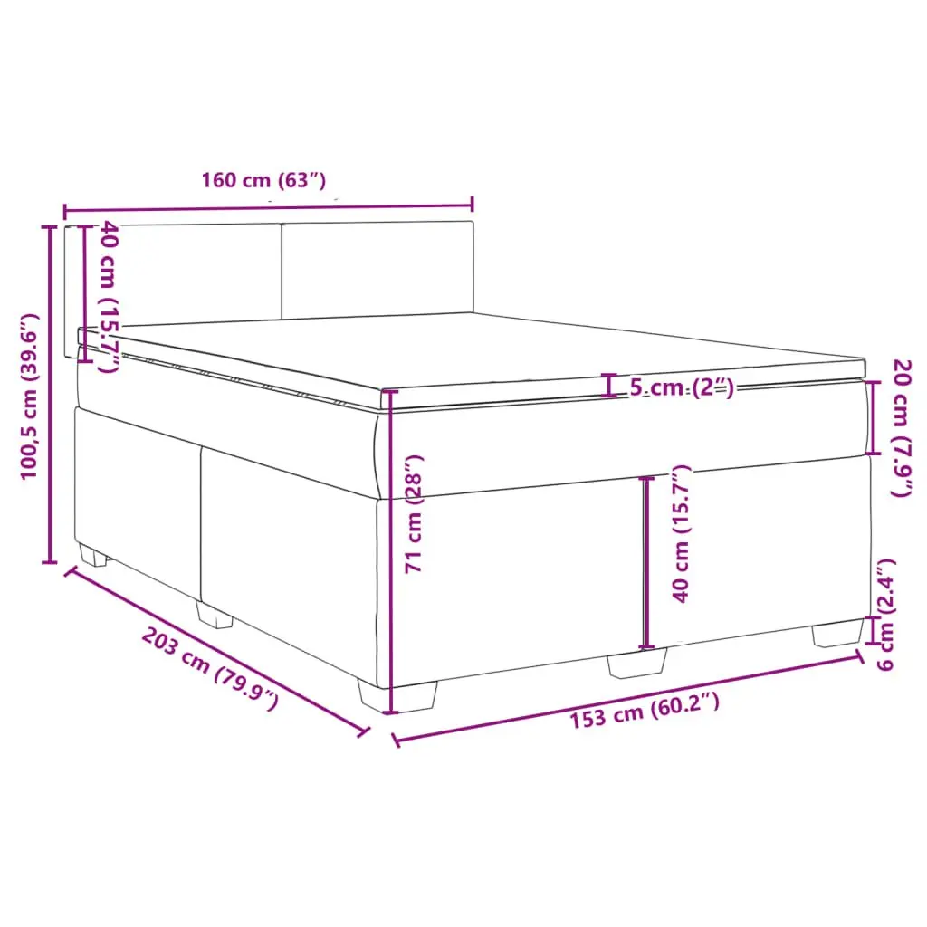 Queen Box Spring Bed Pocket Spring Mattress Grey Fabric Frame Slats