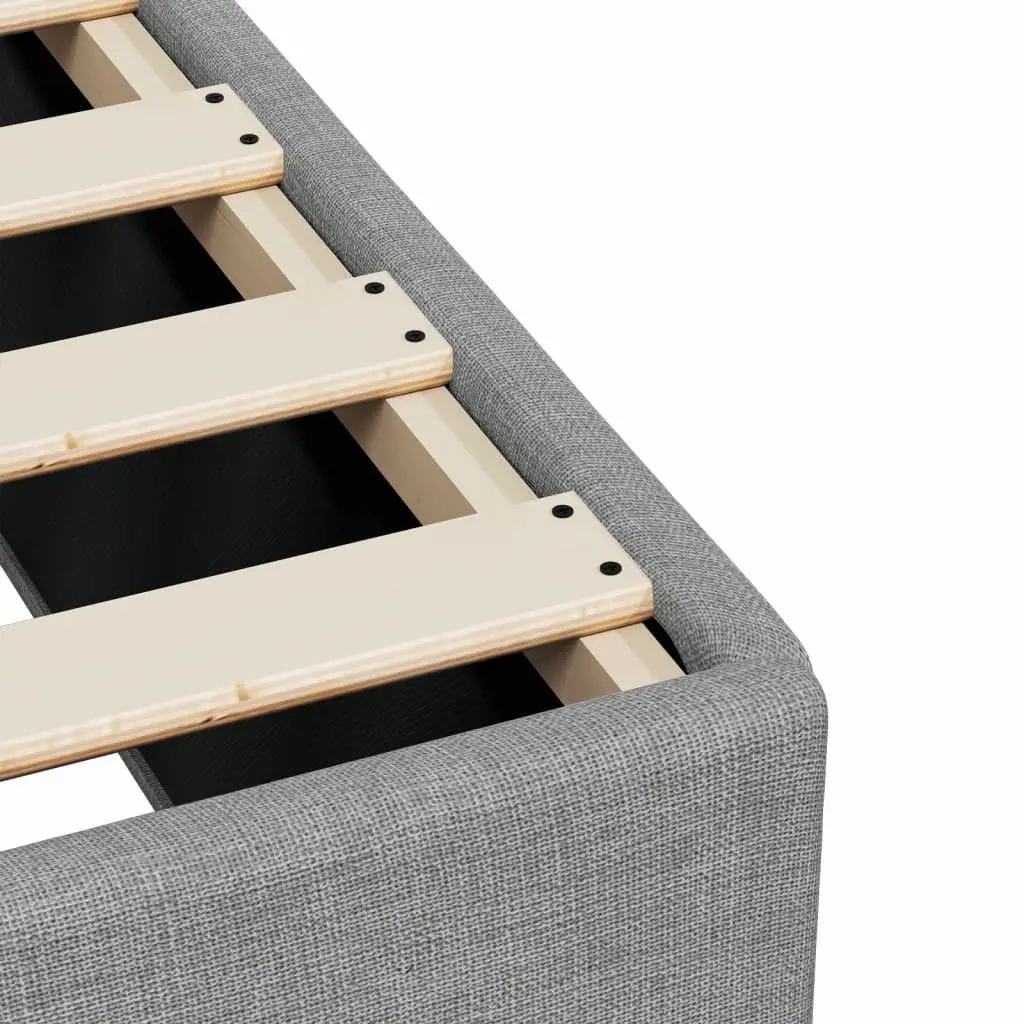 Queen Box Spring Bed with Pocket Spring Mattress Grey Fabric Bedroom Furniture