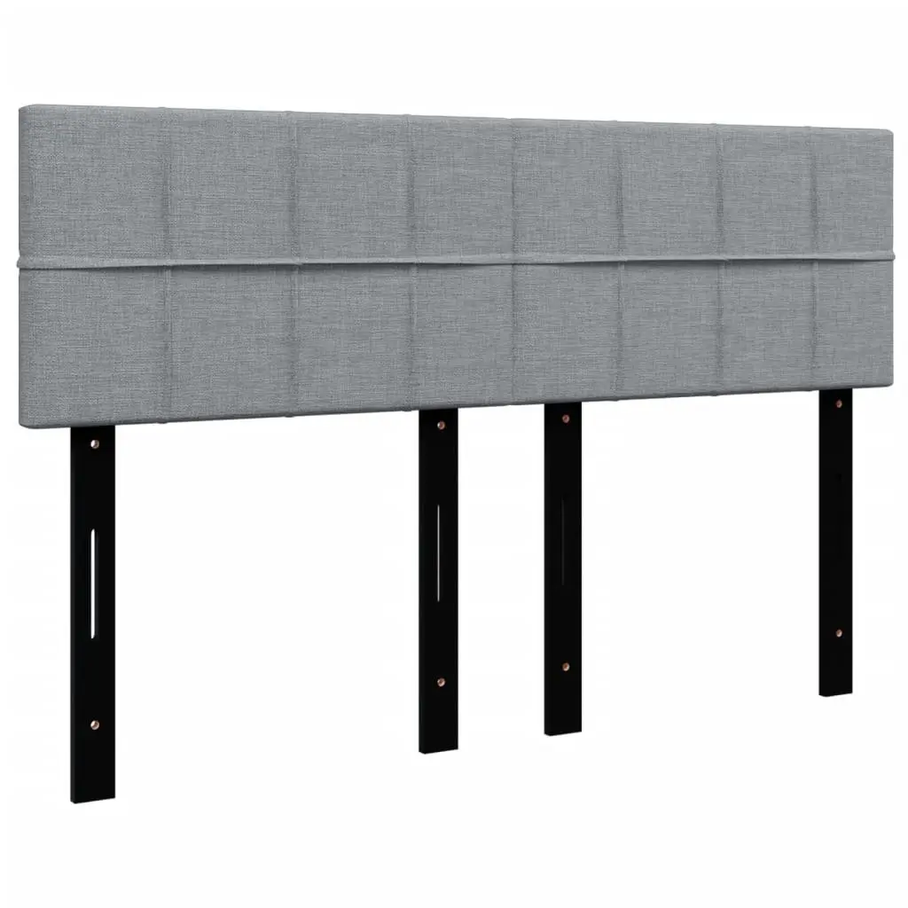 Queen Box Spring Bed with Pocket Spring Mattress Grey Fabric Bedroom Furniture