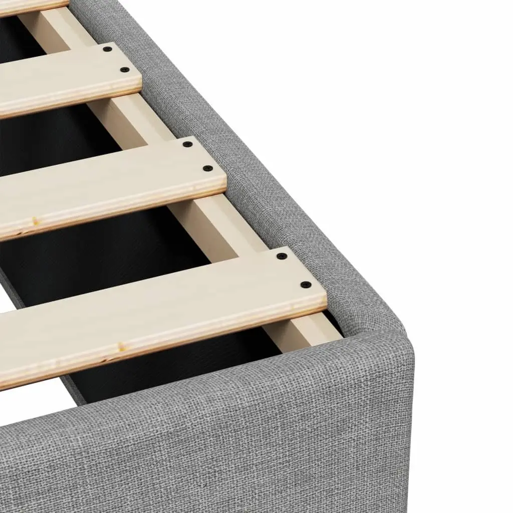 Queen Bed Frame with Dark Grey Upholstered Fabric Pocket Spring Mattress and Removable Topper