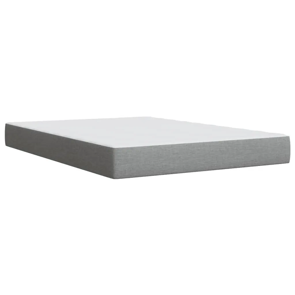 Queen Bed Frame with Dark Grey Upholstered Fabric Pocket Spring Mattress and Removable Topper
