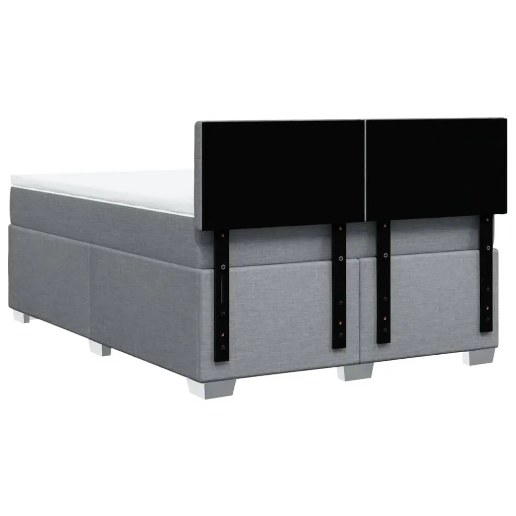 Queen Bed with Pocket Spring Mattress and Washable Topper Dark Grey Upholstery