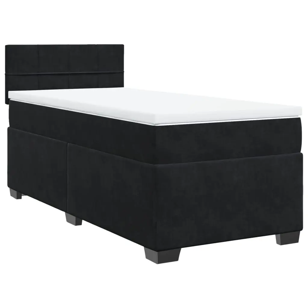 Box Spring Bed Pocket Sprung Mattress King Single Velvet Upholstered Frame Grey