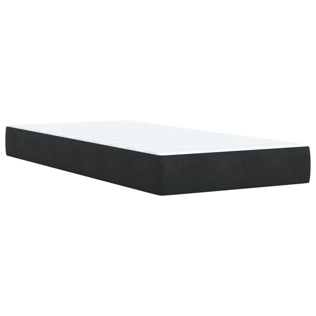Box Spring Bed Pocket Sprung Mattress King Single Velvet Upholstered Frame Grey