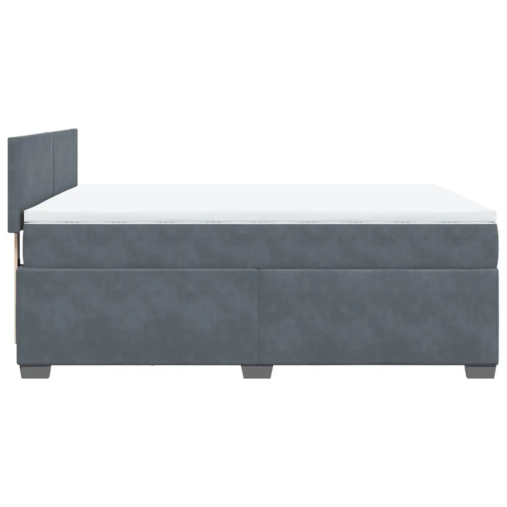 Pocket Sprung Mattress Double Bed Frame Velvet Upholstered Slatted Base Black