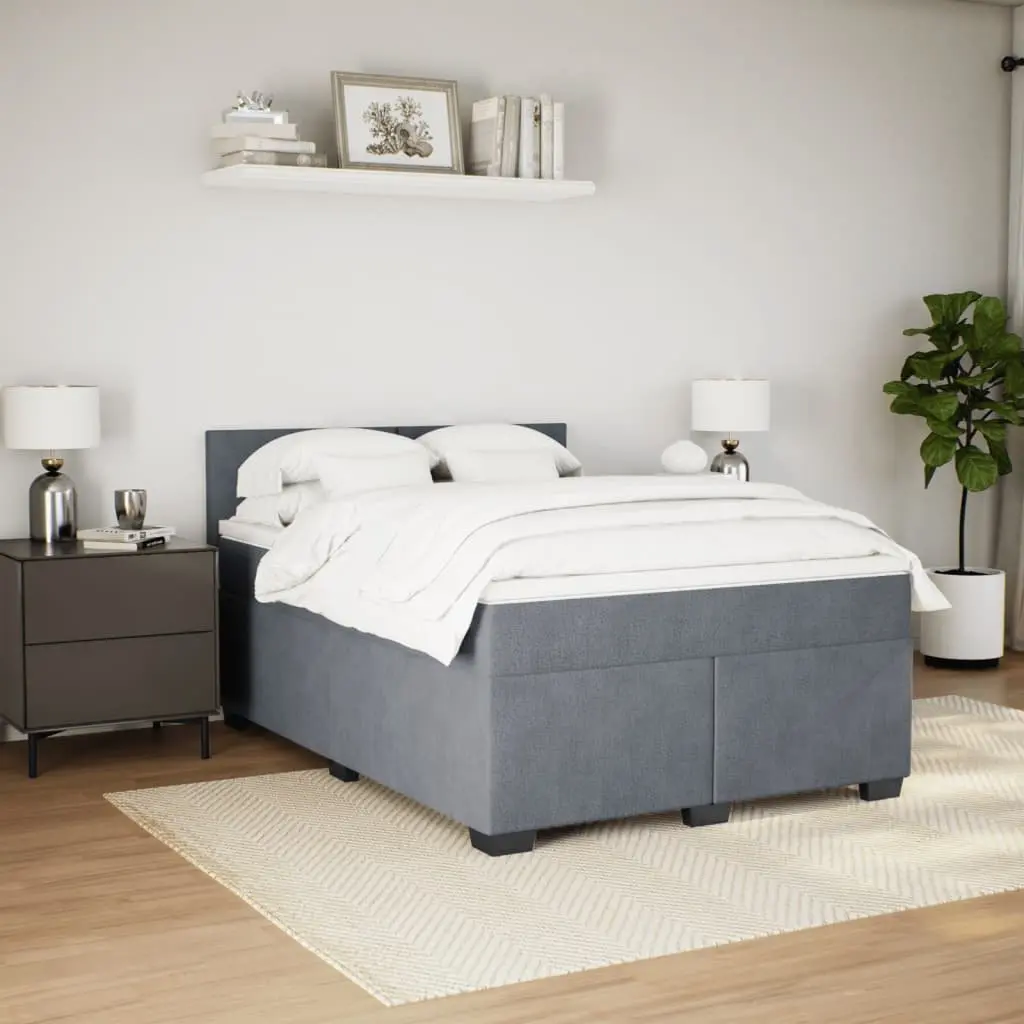 Box Spring Bed with Pocket Spring Mattress Queen Velvet Upholstered Frame Black