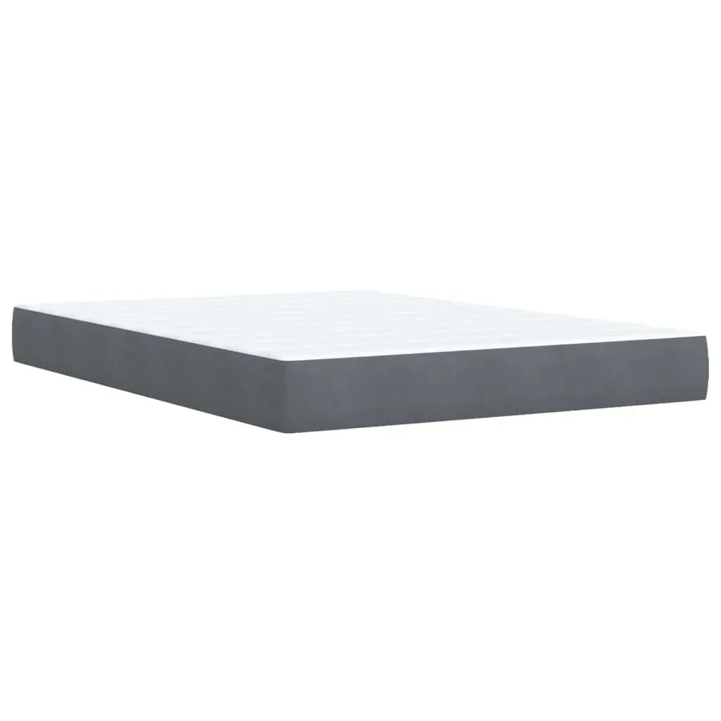 Box Spring Bed with Pocket Spring Mattress Queen Velvet Upholstered Frame Black