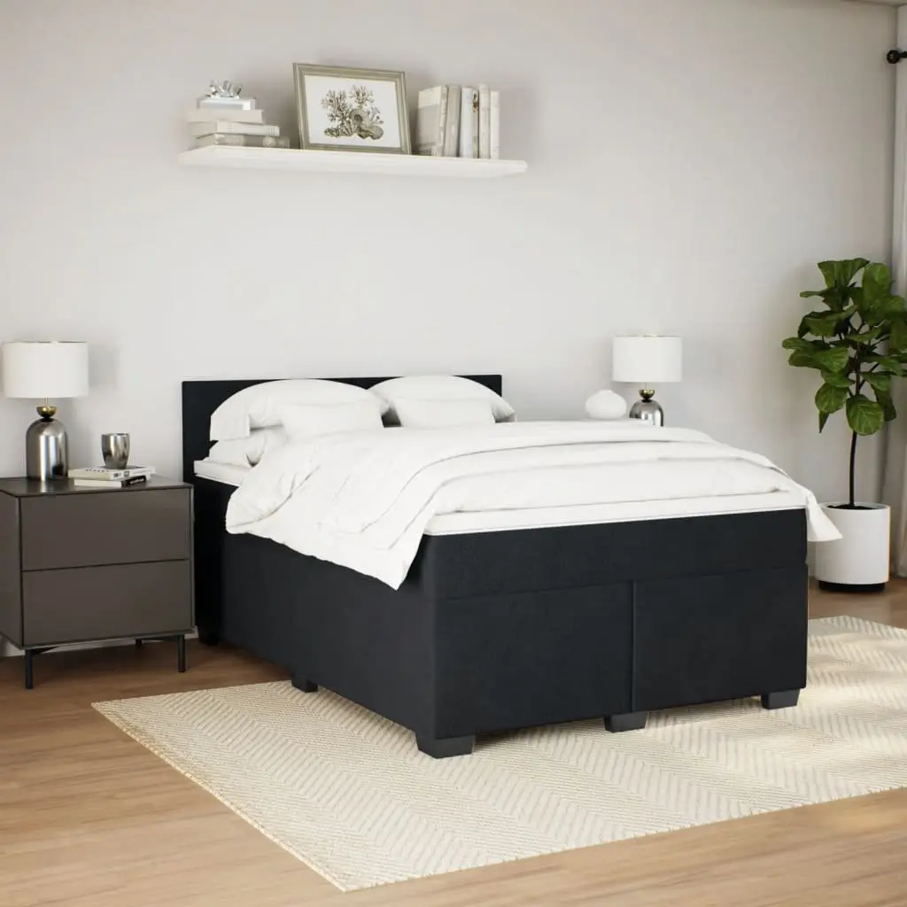 Queen Box Spring Bed with Pocket Spring Mattress Velvet Upholstered Frame