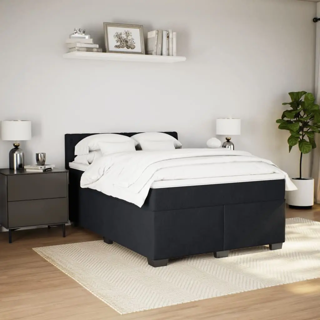 Queen Bed Frame Grey Velvet Upholstered Box Spring with Pocket Spring Mattress and Slatted Base