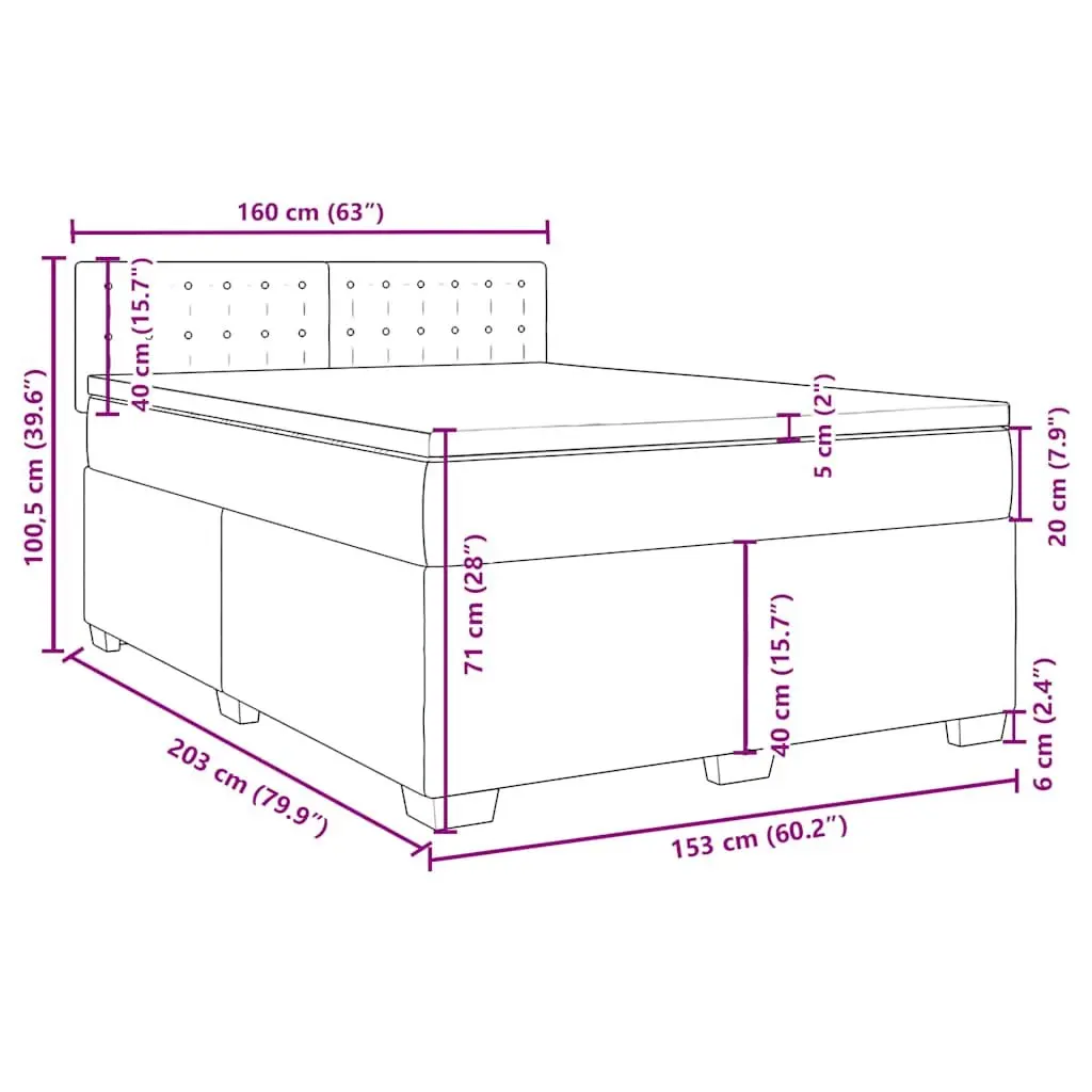 Queen Box Spring Bed with Pocket Mattress Velvet Upholstered Frame Slat Base