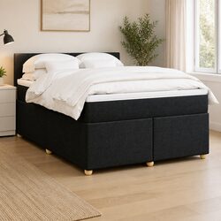 Double Box Spring Bed with Mattress and Topper
