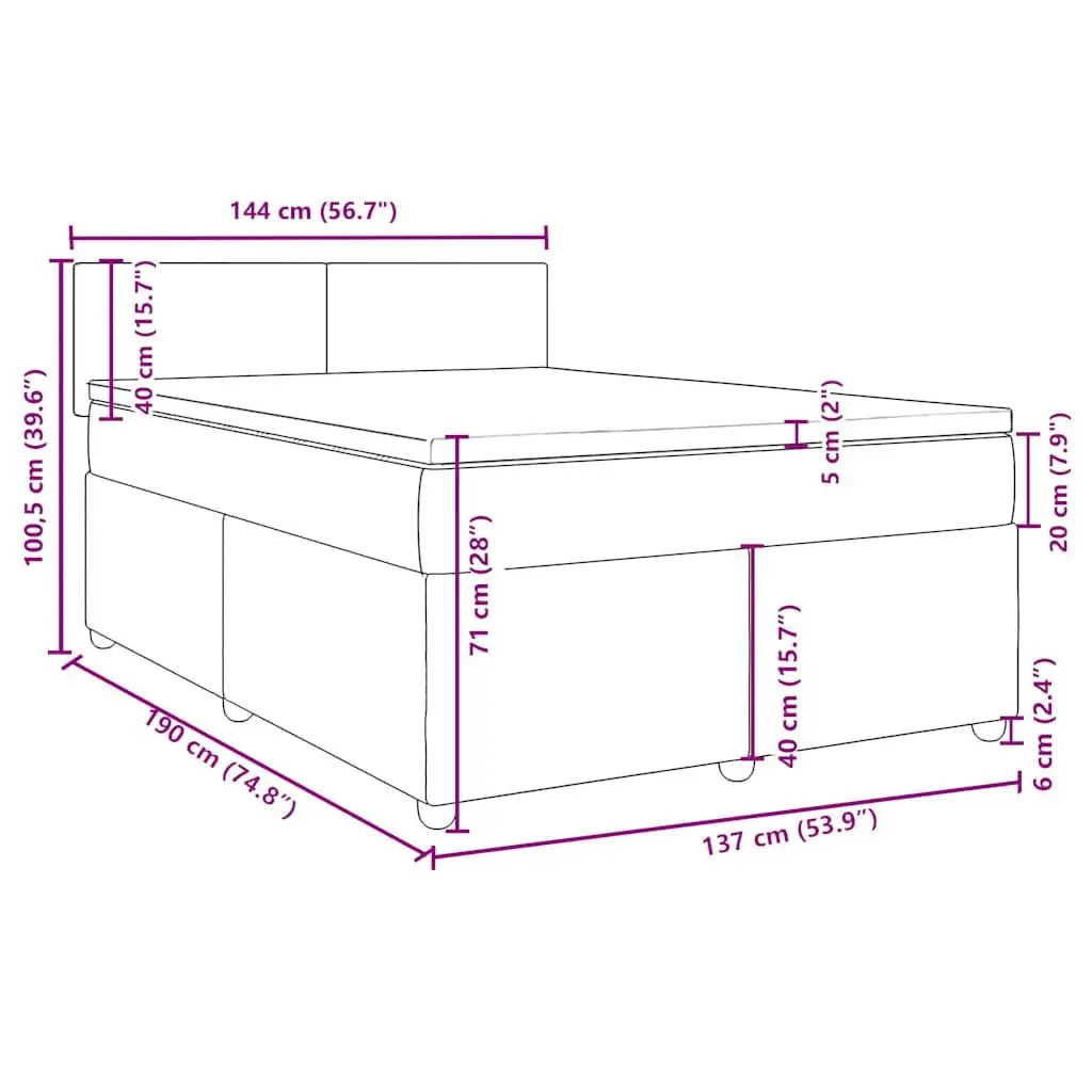 Double Bed with Pocket Spring Mattress Black Polyester Fabric Mattress Topper and Slatted Base Frame