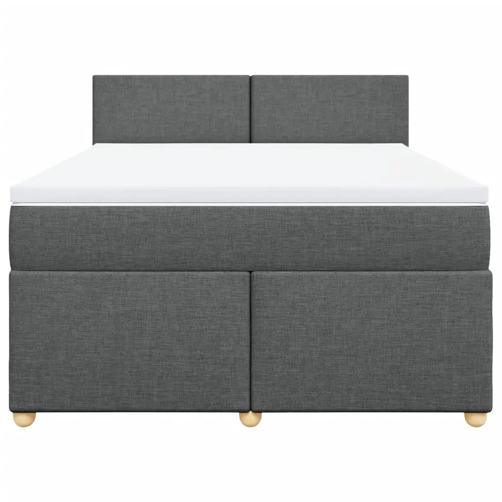 Queen Pocket Spring Mattress Bed Grey Fabric Upholstered Frame for Optimal Comfort