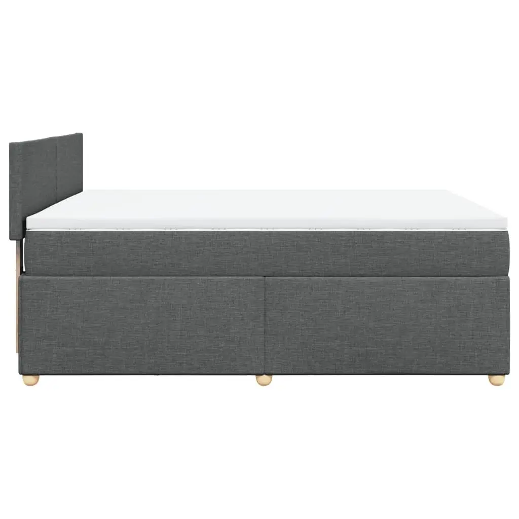 Queen Pocket Spring Mattress Bed Grey Fabric Upholstered Frame for Optimal Comfort