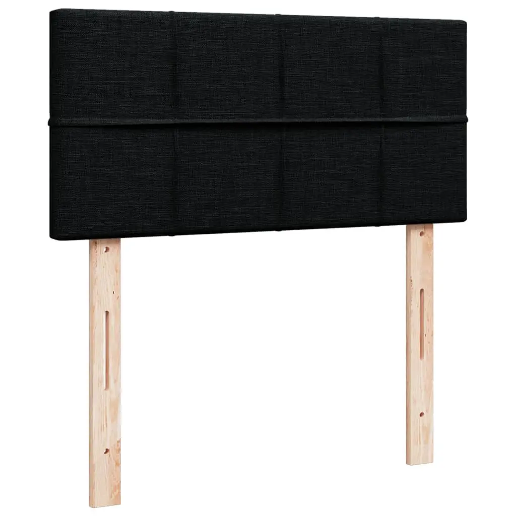 Box Spring Bed Pocket Spring Mattress King Single Black Fabric Frame Slats