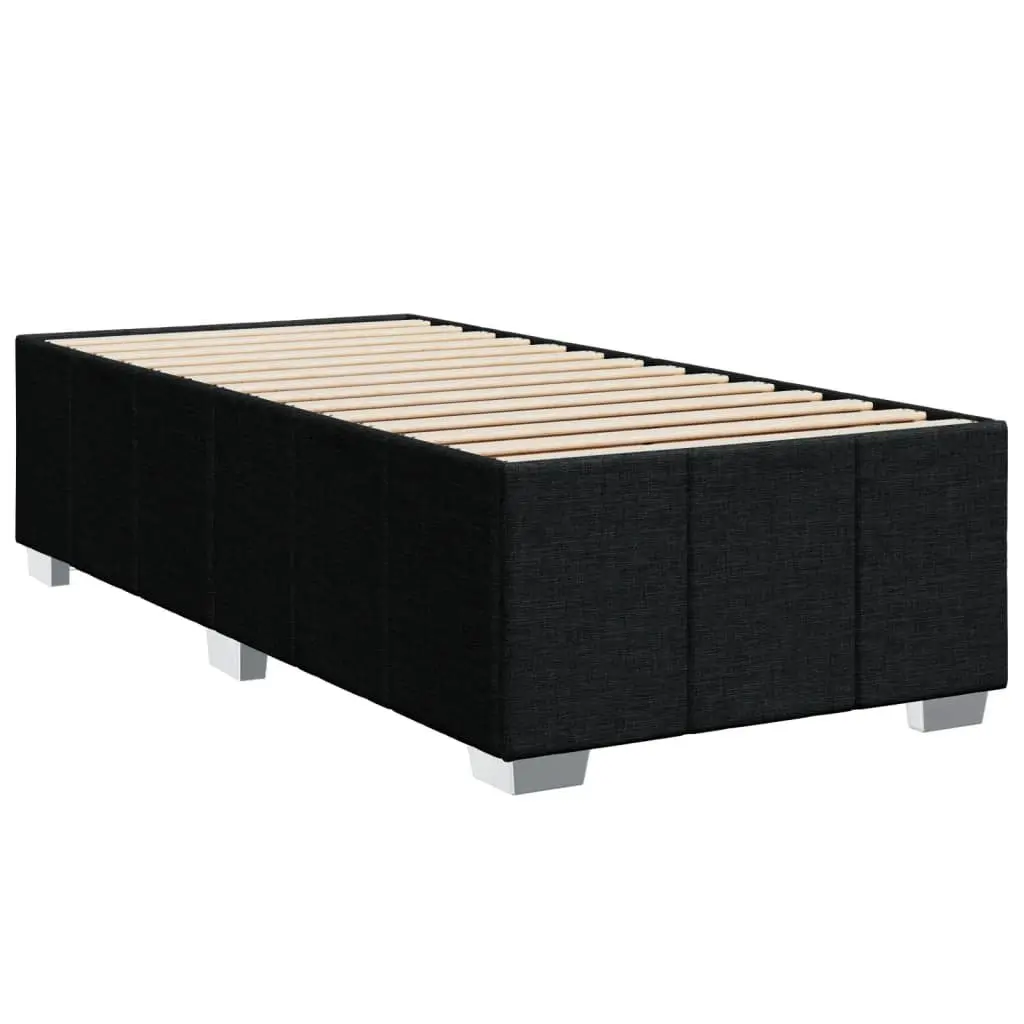 Box Spring Bed Pocket Spring Mattress King Single Black Fabric Frame Slats
