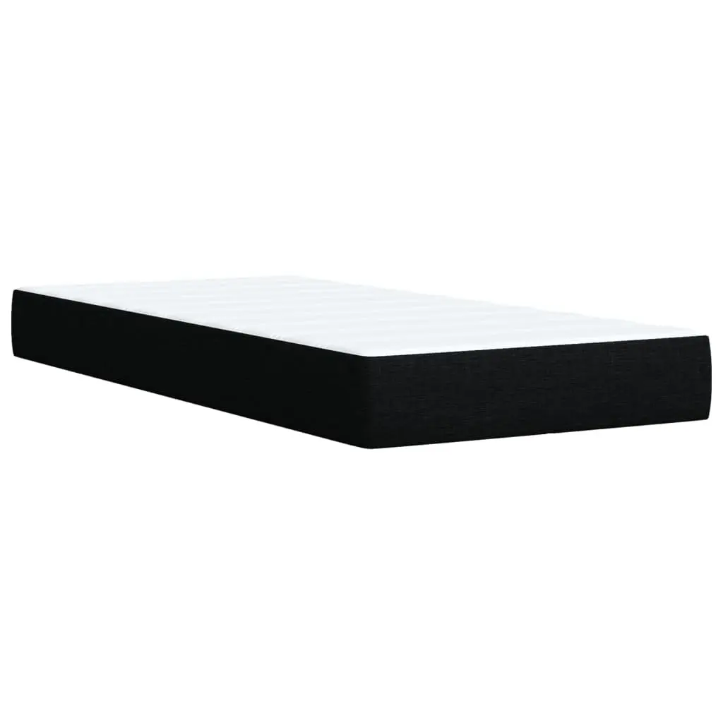 Box Spring Bed Pocket Spring Mattress King Single Black Fabric Frame Slats