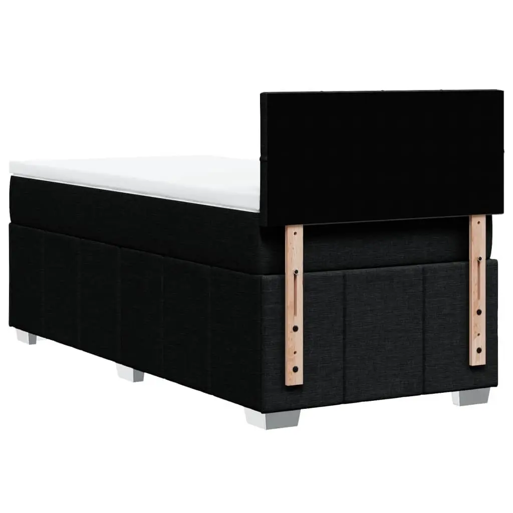 Box Spring Bed Pocket Spring Mattress King Single Black Fabric Frame Slats
