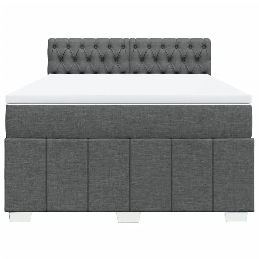 Double Bed Frame Pocket Sprung Mattress Double Size Black Fabric