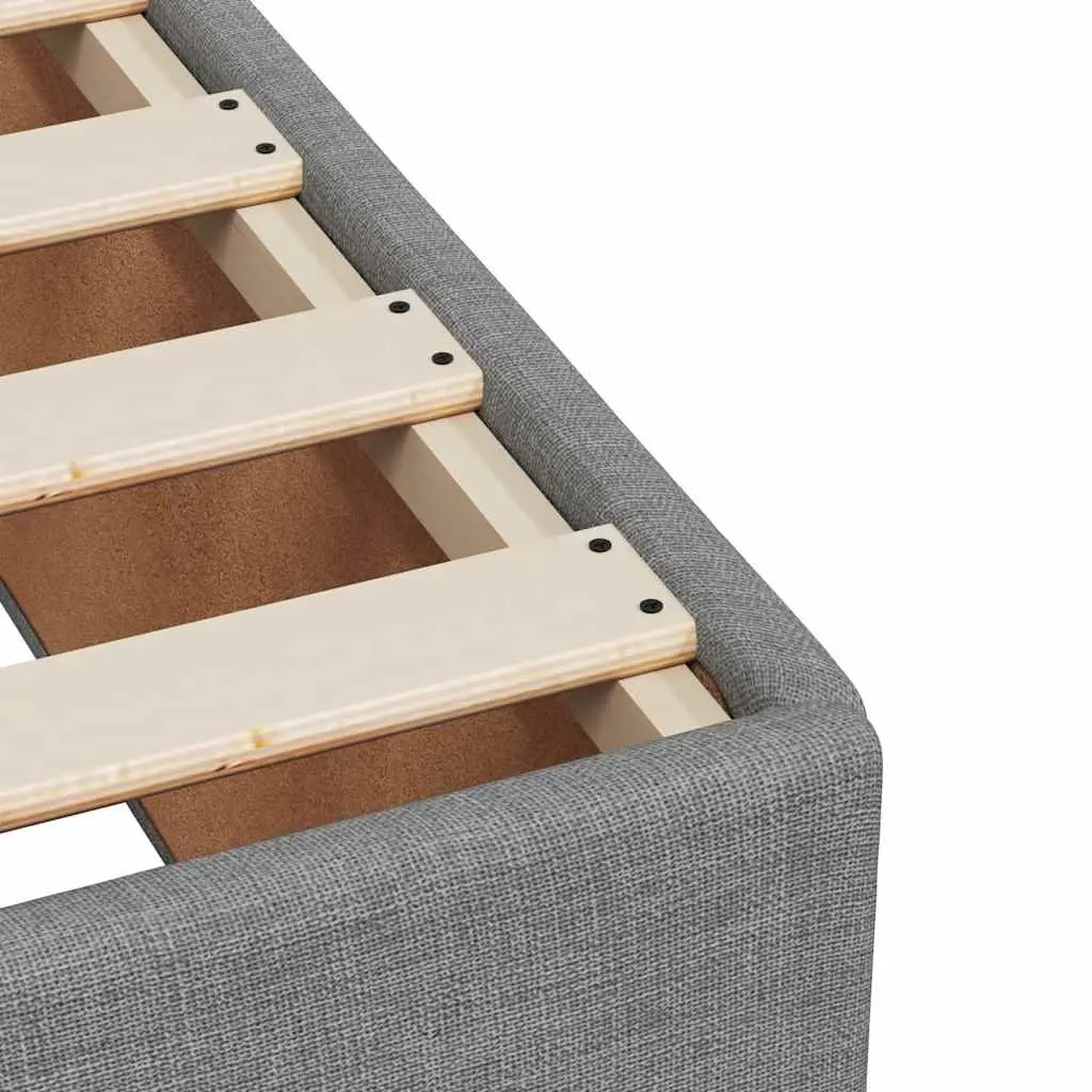 Queen Box Spring Bed Pocket Spring Mattress Slatted Base Grey Fabric