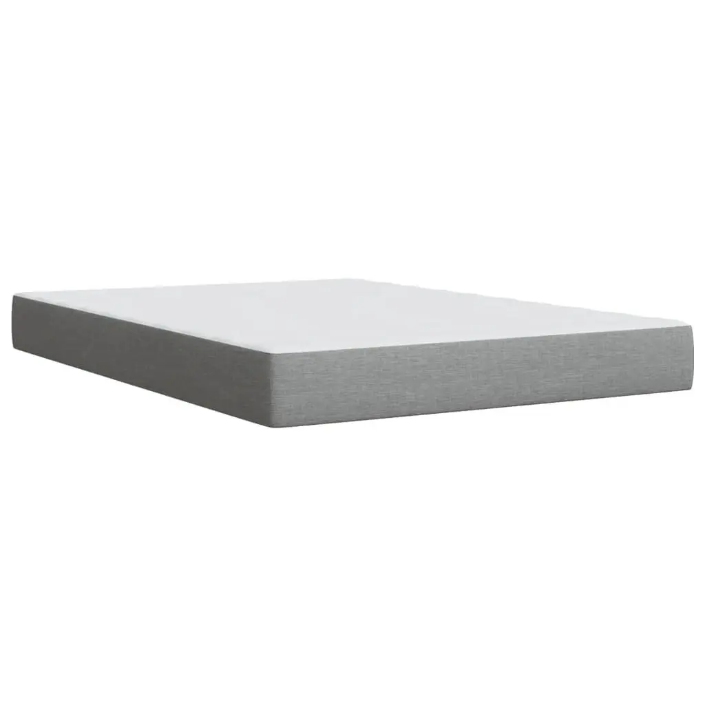 Queen Box Spring Bed Pocket Spring Mattress Slatted Base Dark Grey Polyester