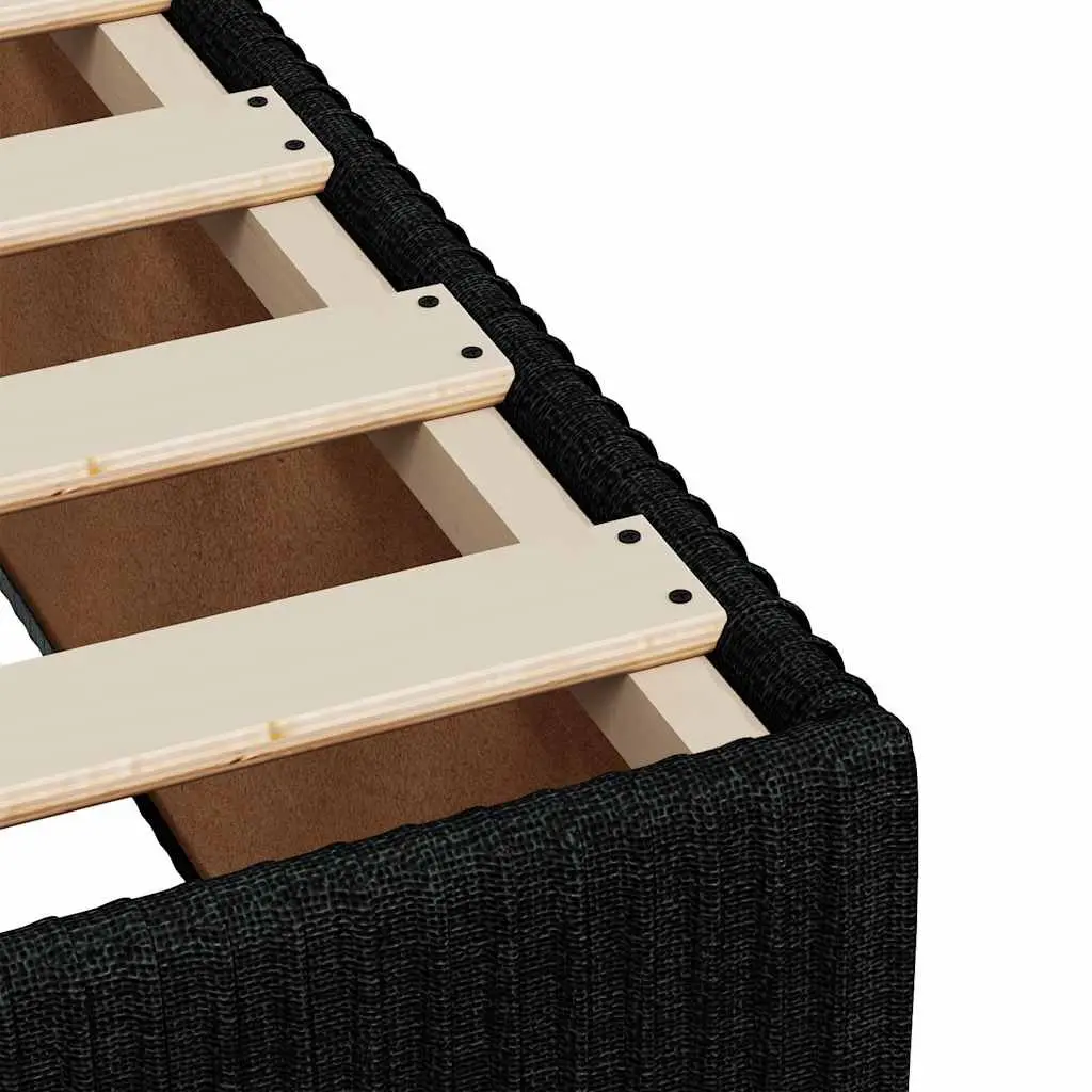 King Single Box Spring Bed with Pocket Mattress Black Fabric Bedroom Furniture