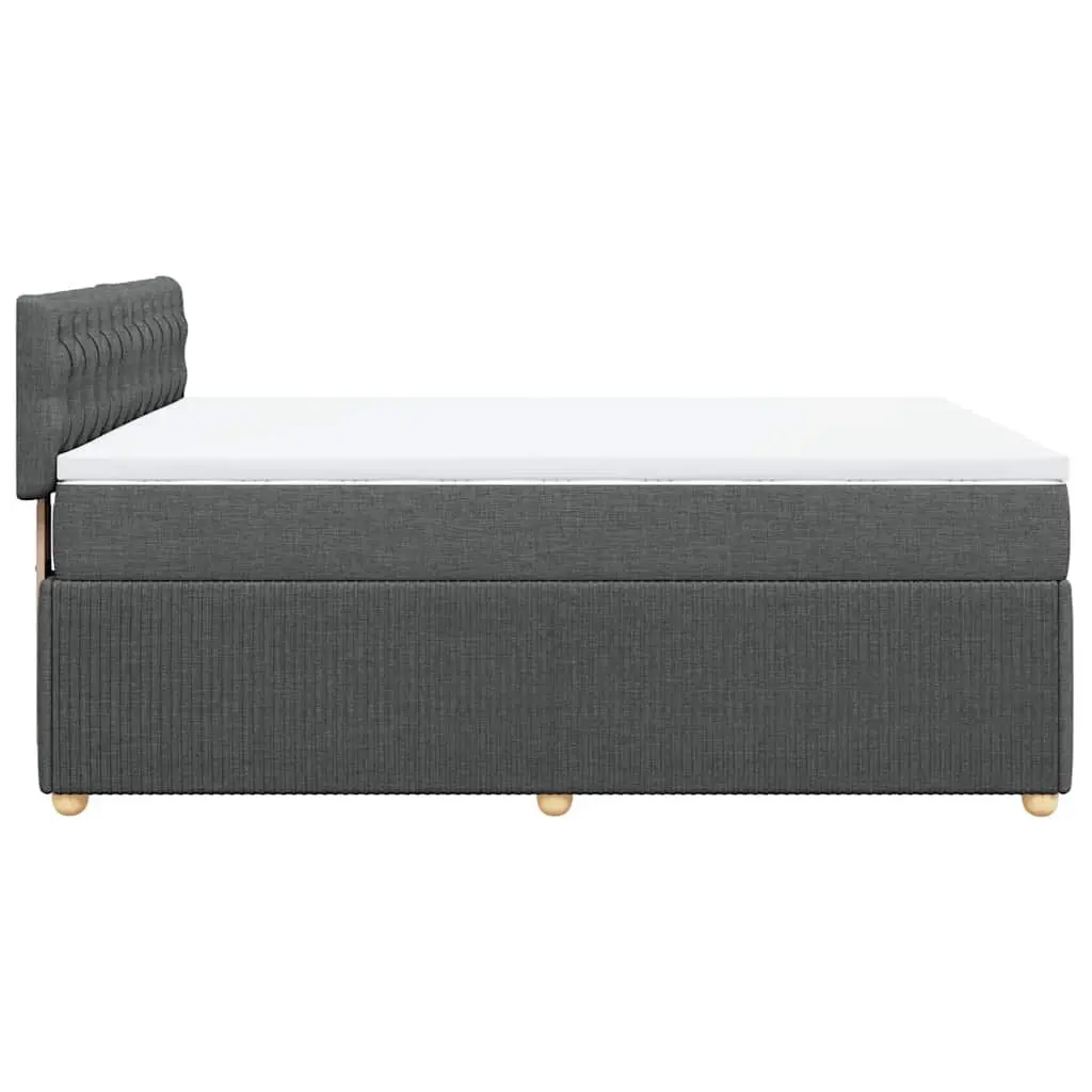 Queen Box Spring Bed Fabric Upholstery Pocket Spring Mattress Grey