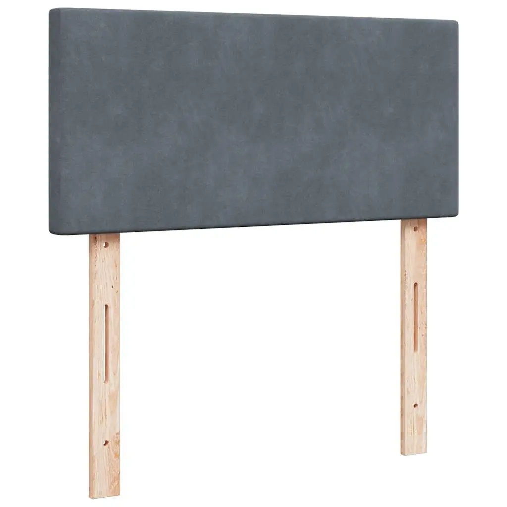 Box Spring Bed King Single Velvet Frame Grey with Pocket Spring Mattress