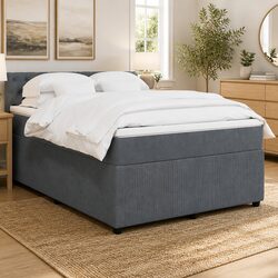 Versatile Queen Box Spring Bed with Velvet Upholstery for Any Bedroom