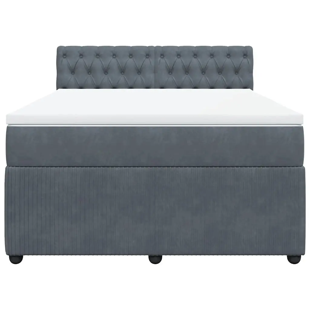 Queen Box Spring Bed with Velvet Upholstery for Any Bedroom