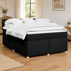 Practical Queen Box Spring Bed with Pocket Mattress and LED