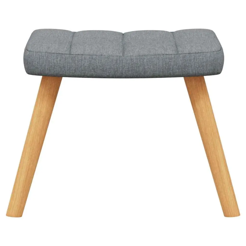 Rocking Chair Padded Foam Seat Steel Frame Wooden Rails Grey Fabric with Stool