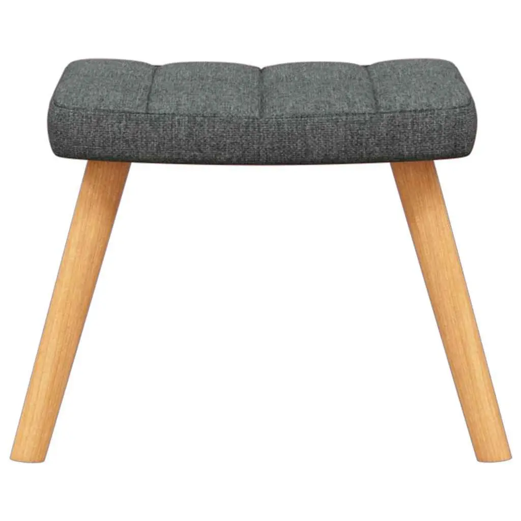 Rocking Chair Fabric Dark Grey with Footstool Steel Frame Wooden Rocking Rails