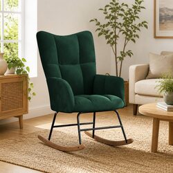 Practical Green Velvet Rocking Chair for Your Home